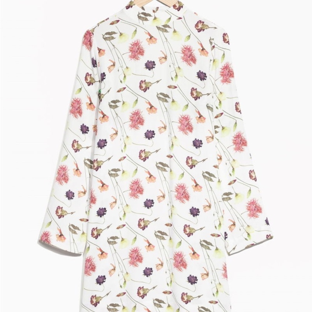 & Other Stories Deep-V Open Back Floral Dress